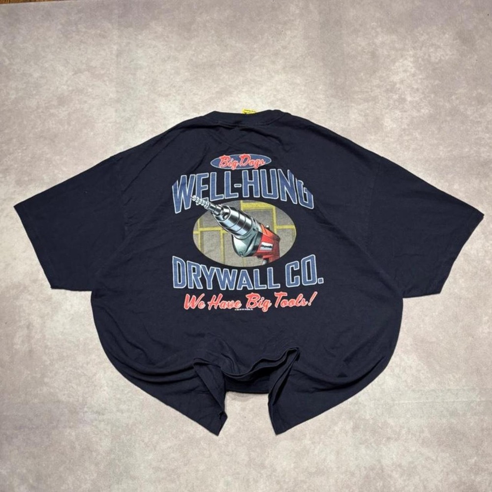 Vintage Big Dogs Well Hung Funny Graphic T Shirt Size XL Novelty Tee